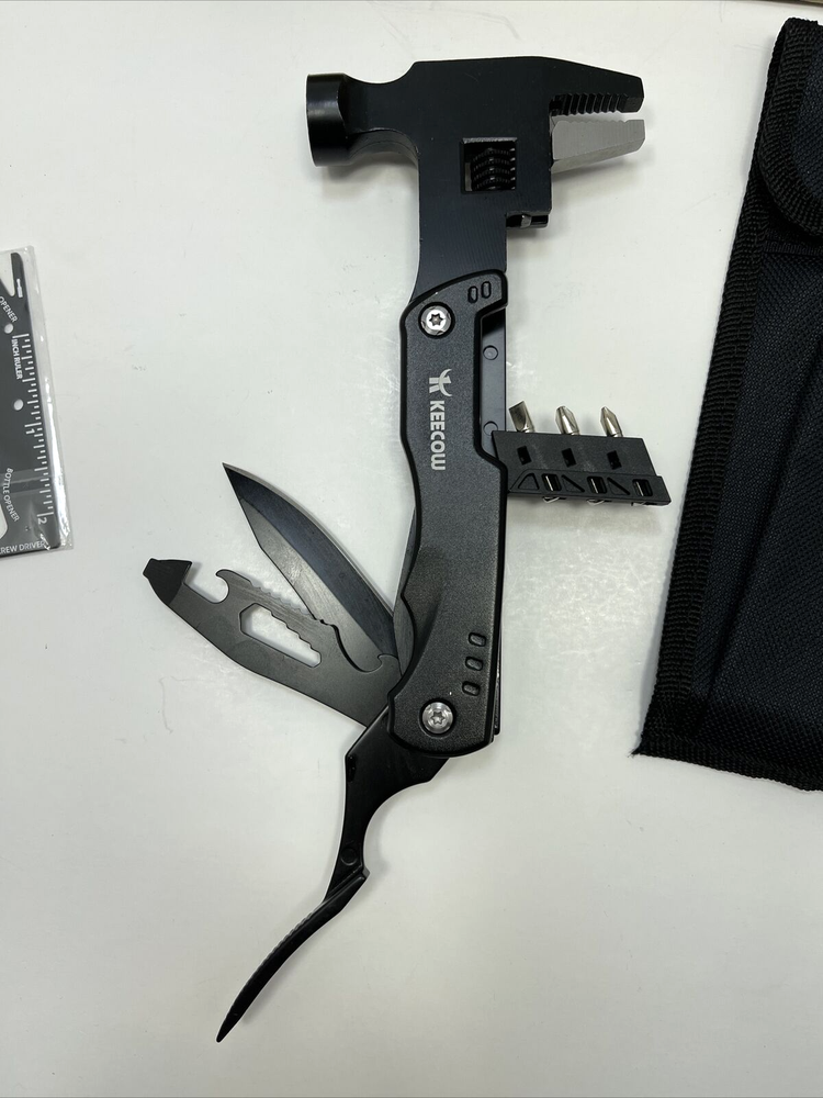 13-in-1 Multi-Tool with Mini Hammer for Compact Versatility