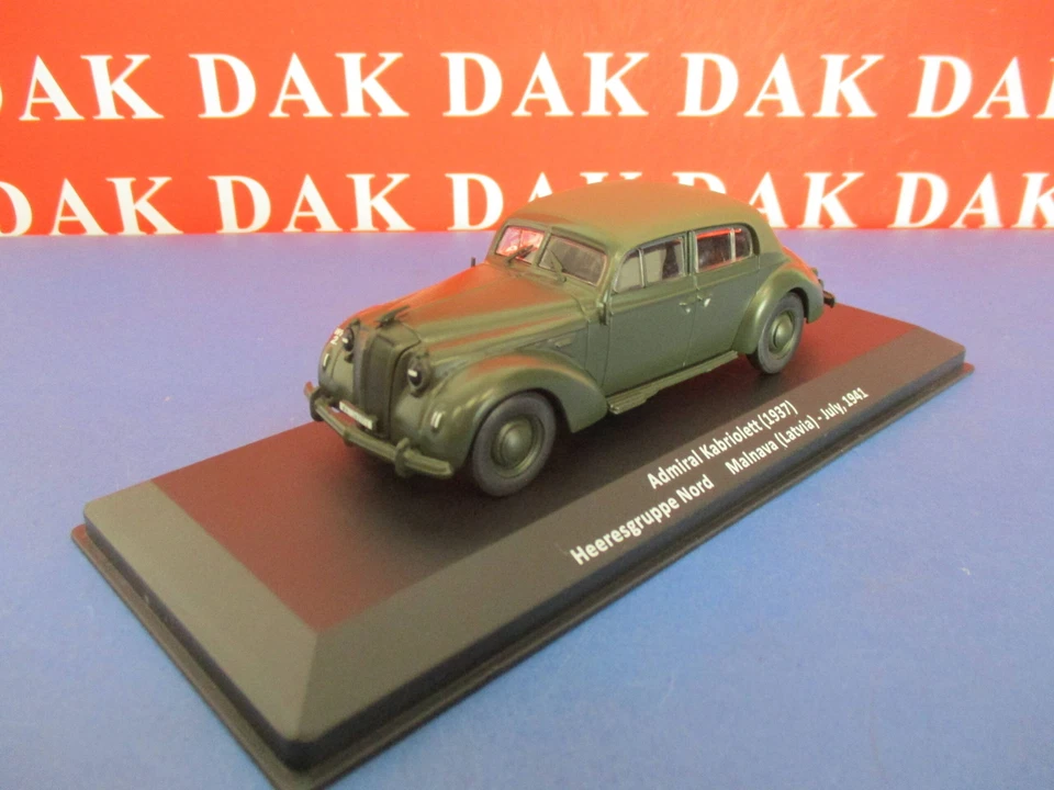 Die cast 1/43 Modellino Auto Opel Admiral Cabrio Heeresgruppe Nord Latvia 1941 - Immagine 2 di 4