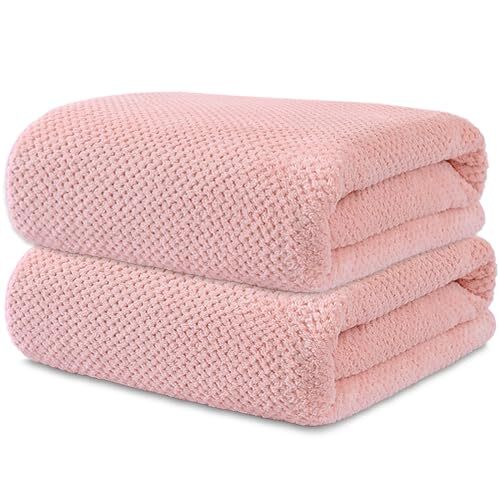2 Pack Bath Towel Set, Bigger Size Waffle Bath Towel 2 Bath Towels Lightpink - Bild 1 von 6