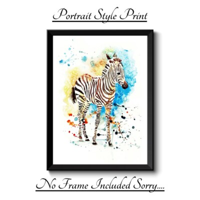 ZEBRA FUN A4 DRUCK BILD POSTER BILD WANDBILD WOHNDEKO UNGERAHMT GESCHENK NEU