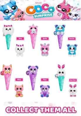 Zuru Coco Surprise Cones Classic Plushies With mini Surprise Baby -Pick & Choose