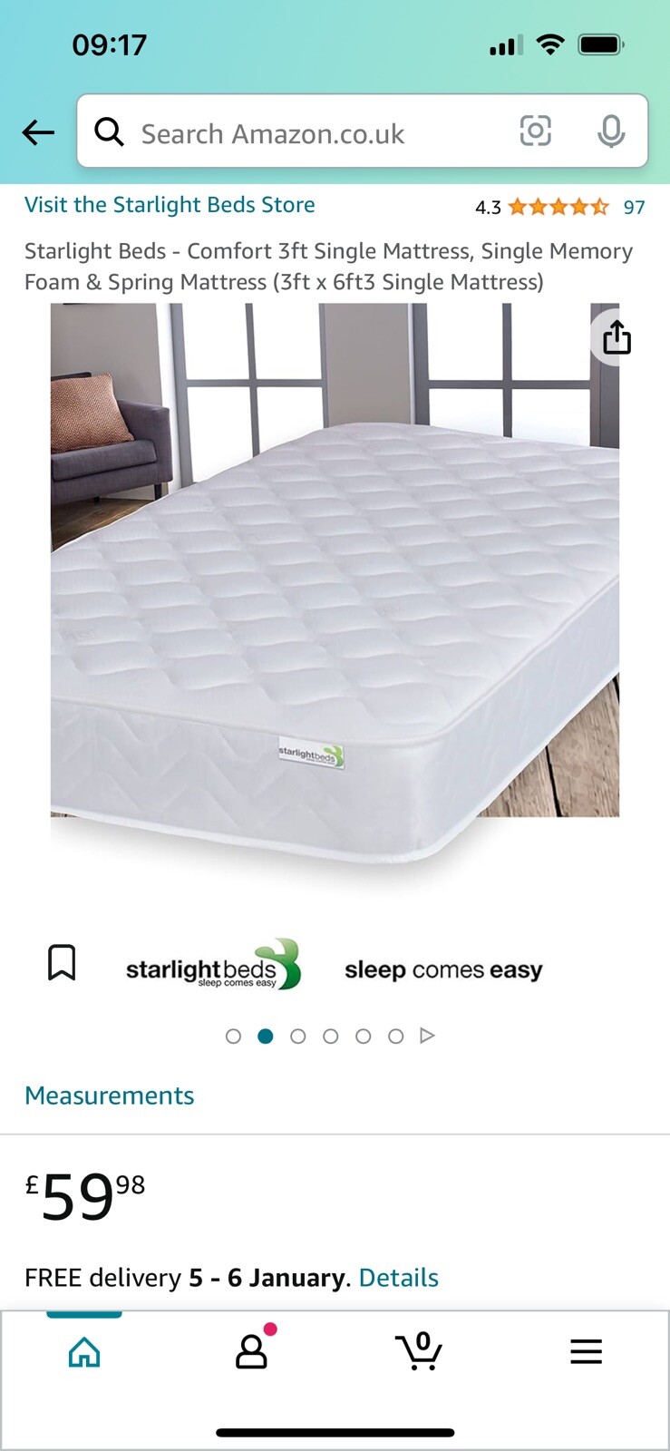 Starlight Beds FBR1102 Single Mattress with Deluxe Knitte White