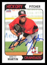 2015 Hickory Crawdads BRETT MARTIN Signed Card autograph auto rangers RC