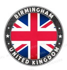 BIRMINGHAM United Kingdom British Flag 2x 75x75mm round Vinyl Sticker #2498
