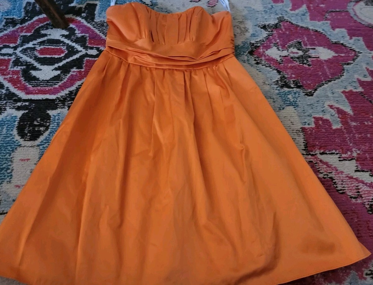 strapless open back dress Rewritten Florence Waterfall Bridesmaid Dress in Burnt Orange Satin – We Do  Bou main image 0