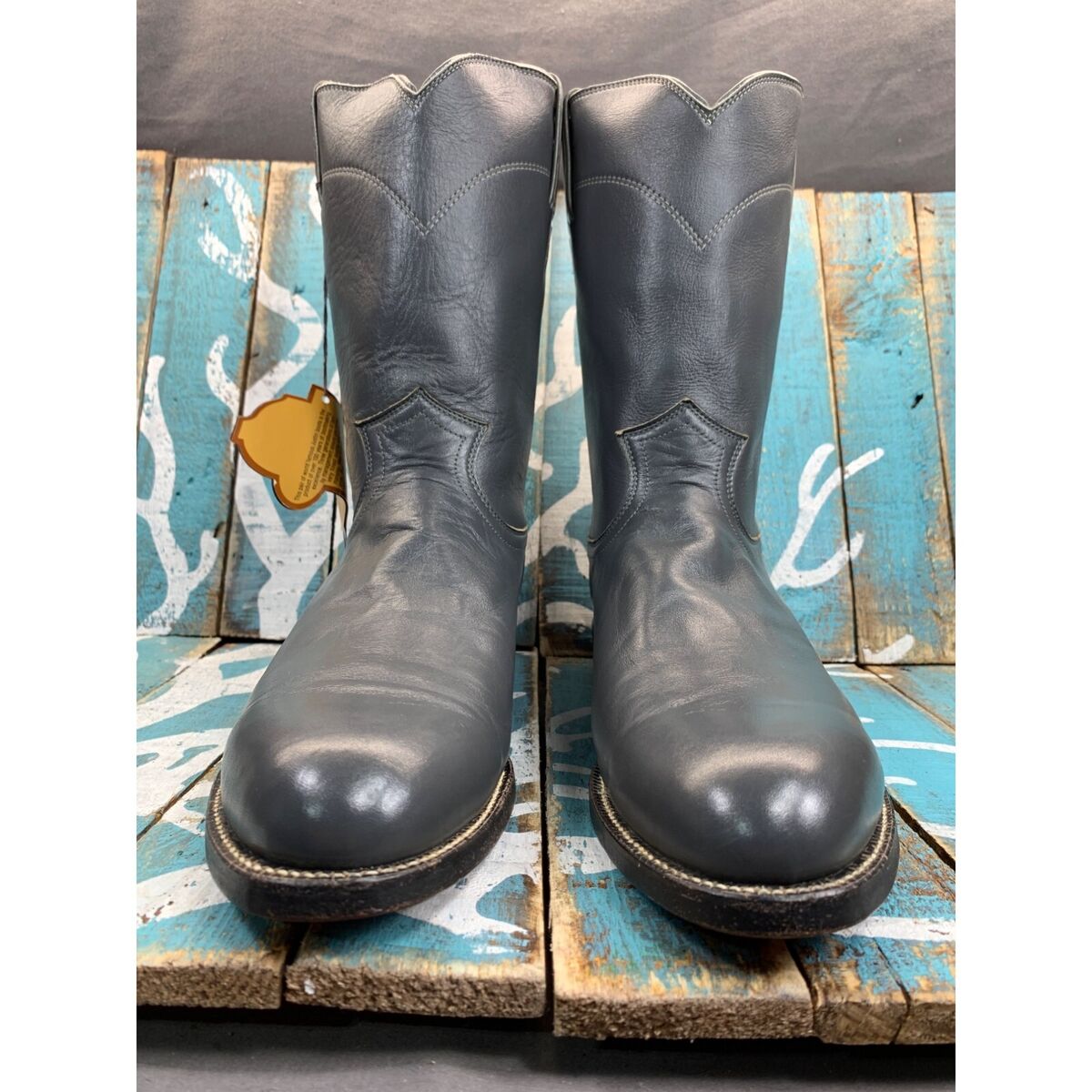 VTG '87' New Old Stock Justin Roper Cowboy Boots 3025 Gray VTG '87' New Old Stock Justin Roper Cowboy Boots 3025 Gray
