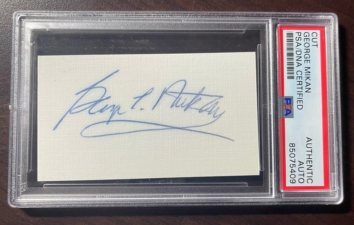 George Mikan Autograph Signed PSA/DNA Lakers NBA HOF “Mr