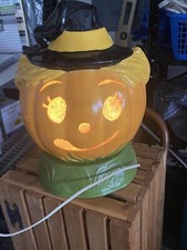 VTG 14  Halloween Jack O Lantern Scarecrow Witches Hat Ceramic Light Up