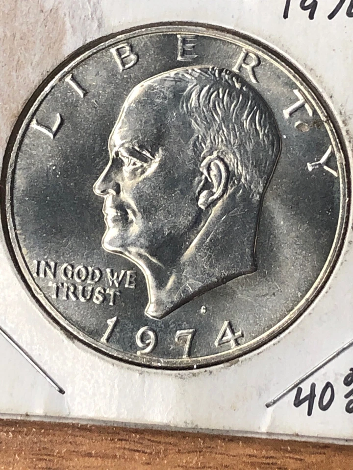 1974 S Silver Clad Eisenhower Dollar Uncirculated With Gold Tone - Image 3 of 4