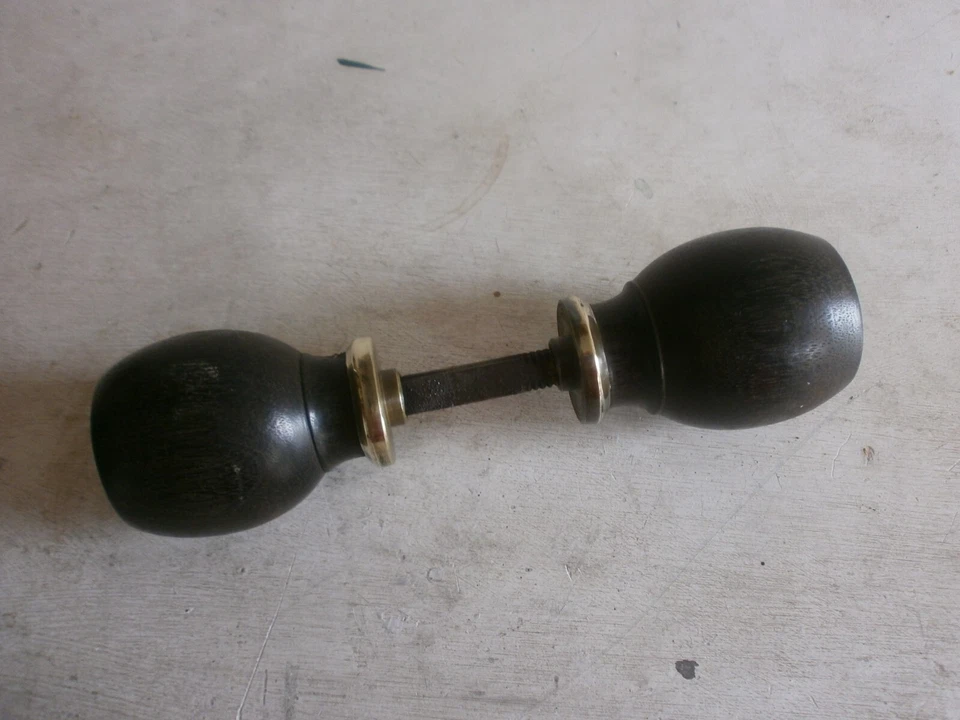 Ebonised antique door handles knobs — 第 2/4 张图片