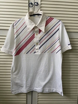 Polo Adidas Vintage 70s 80s Ventex Made in France Diagonal Stripe Tennis Size 5 - Photo 1/4