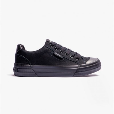 Rocket Dog Cheery bequeme schwarze Damen-Freizeitschuhe aus Canvas zum Schnüren