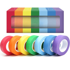Colored Masking Tape - 7 Packs Colorful Painters Tape for School Arts and Crafts