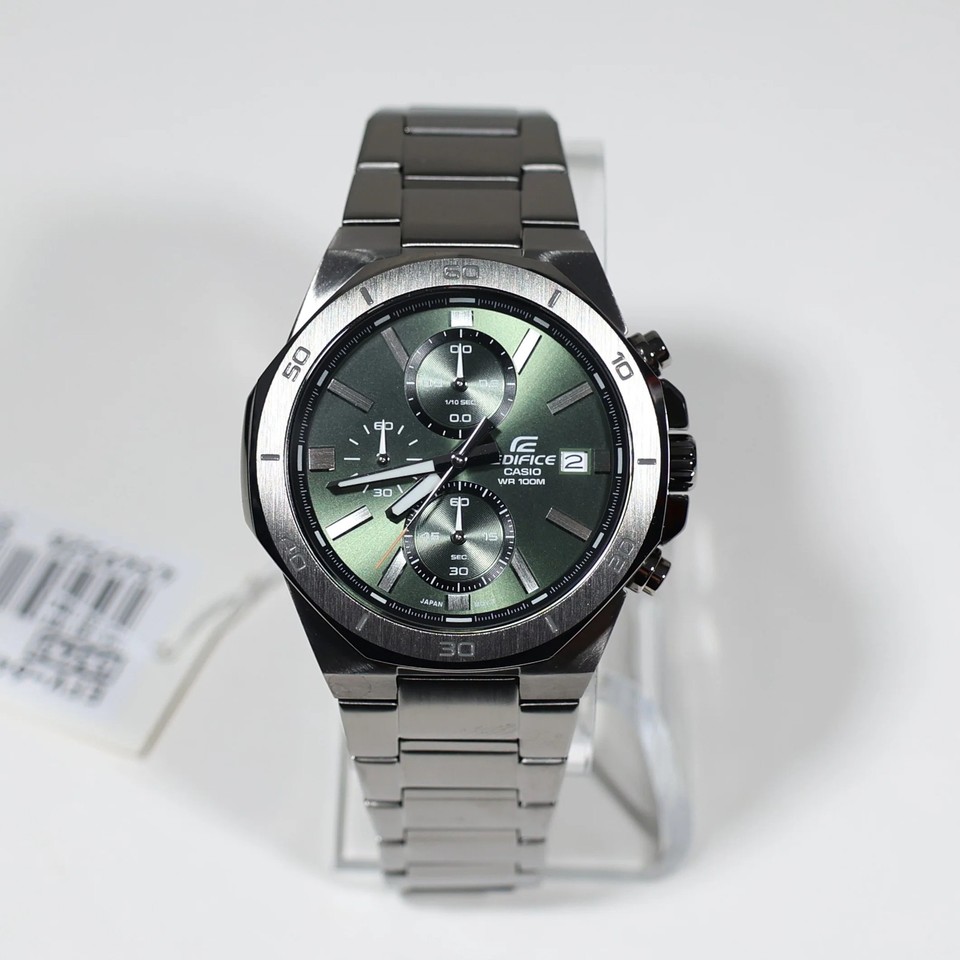 Casio Cronografo Uomo EFV-640DC-3AVUEF - Orologio Al Quarzo Con Cinturino In Acciaio, Quadrante Verde - 2