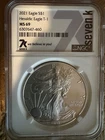 2021 American Silver Heraldic Eagle Seven K Label NGC MS 69