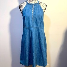 Vintage ASOS Blue Halter Sundress Midi