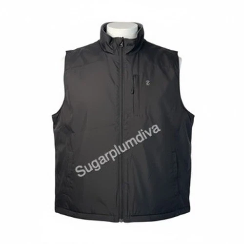 Izod Performance Zipper Pockets Fleece Vest XL Black Golf Outdoor Utility Casual