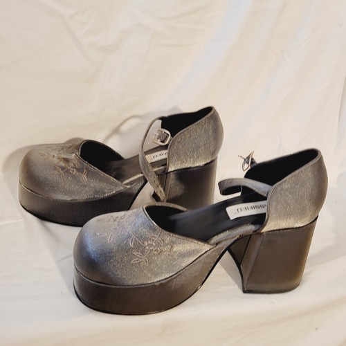 Vintage Women's Shoes Platform Heels Silver Gray by Classified Size 9, Unused - Picture 2 of 8