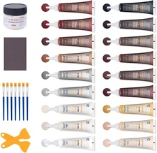 Wood Scratch Repair Kit - 18 Color Fillers Paste 31 Piece Set, Walnut 