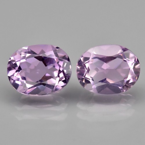 💎 Paar 2 Stück/3,81ct VVS Oval Natur Unbeheizt Lila Amethyst Edelstein, Uruguay