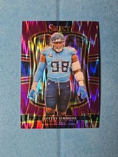 2025 Panini Select #125 Jeffery Simmons Purple Shock Prizm Tennessee Titans