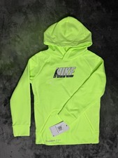 NWT Nike Therma-Fit Youth Boys Girls Hoody Jacket Neon Green Size 6