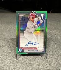 2024 Bowman Chrome - Eduardo Tait 1st Bowman Green Refractor Auto /99 - Phillies