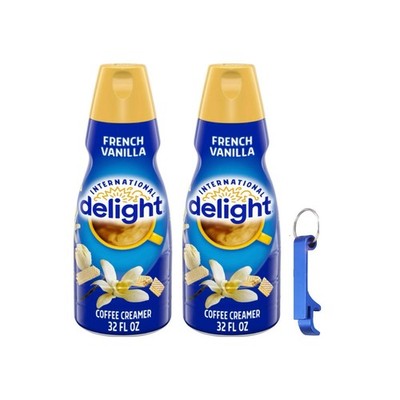 International Delight French Vanilla Coffee Creamer 32oz 2 Pack + Bonus Keychain