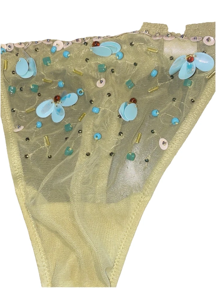 CUERPO Y2K Victoria's Secret Raro Lentejuelas Cuentas M De Colección Tanga Tanga Bragas Foto 2 de 4