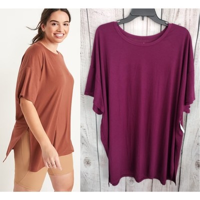 Old Navy NEW Oversized Plumeria Ultra-Lite Tunic Tee Side Slits Women's 2X Plus