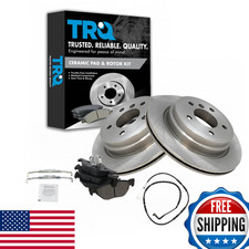 Trq Rear Brake Pad And Rotor Set Semi Metallic Vented Rotors Wear Sensor