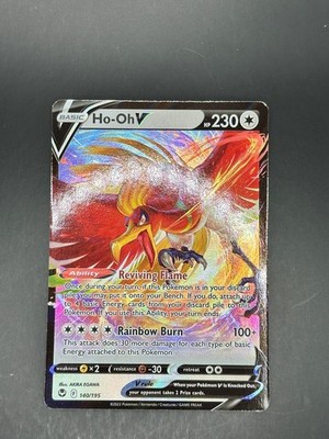Ho-Oh V 140/195 Holo V Rare Silver Tempest Pokemon Holo Near Mint EN