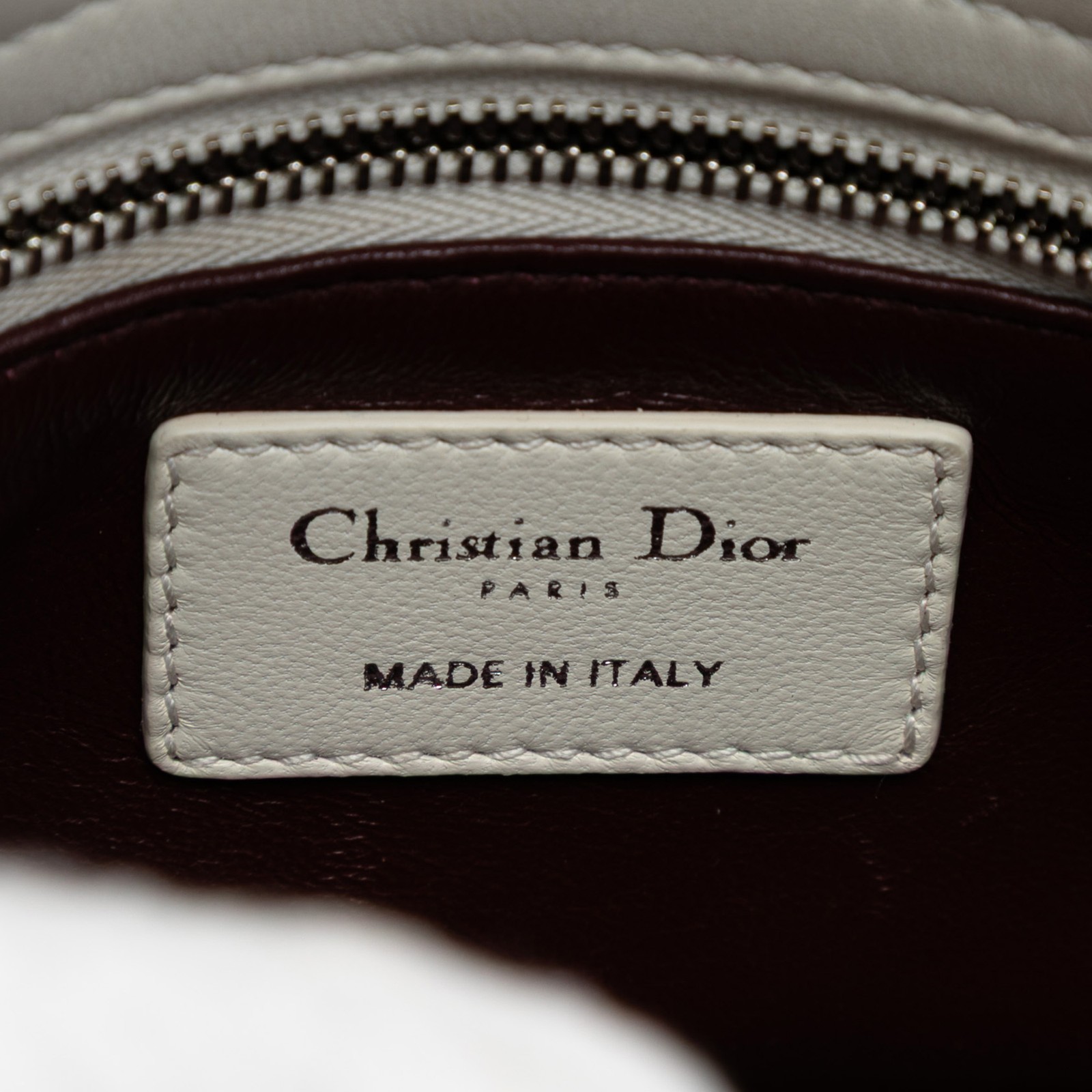 Authenticated Dior Mini Embroidered Calfskin Lady… - image 5
