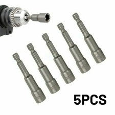 5Pcs 8mm Magnetic Tech Screw Driver Tek Bit Drill Nut Setter Roofing Cladding UK