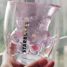 Starbucks Pink Sakura 6OZ Mug – Limited Cat-Claw Double-Wall Glass Cup