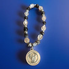 St Peregrine Braclet Patron Saint Of Cancer Beaded Size 7