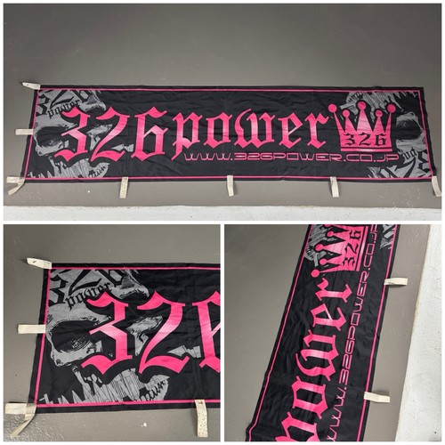 Vintage 326Power Mitsuru Haraguchi Pink Banner. Garage, Events, Japan, Drift Car