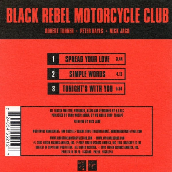 Black Rebel Motorcyc - Spread Your Love - Used CD - V5783z Foto 2 de 3