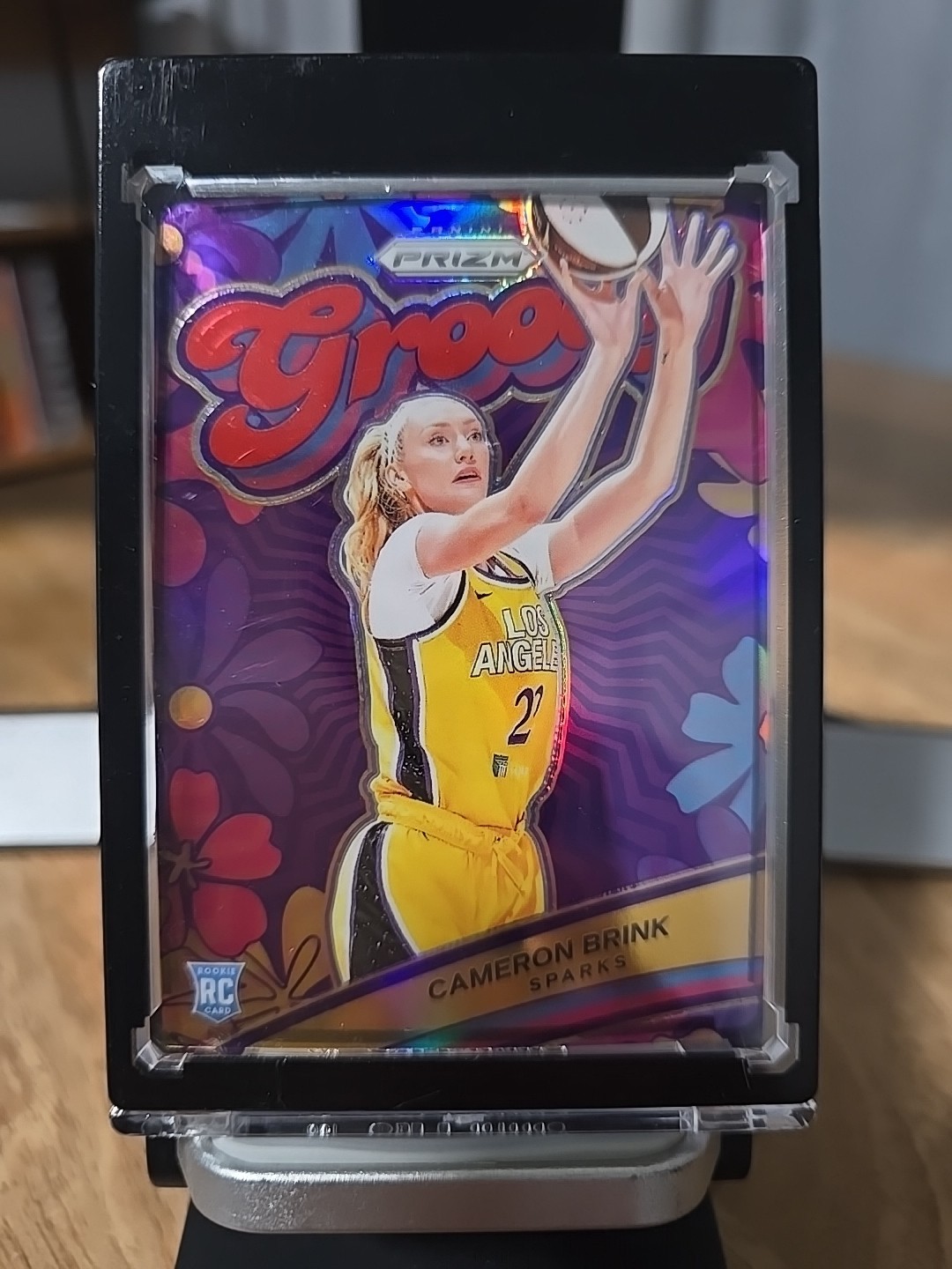 2024 Panini WNBA Prizm Groovy Red Prizm #7 Cameron Brink LA Sparks RC /99 RARE