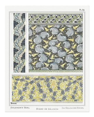 Jugendstil Blumen Wandkunst Salomonsiegel Design Art Nouveau Floral Wa