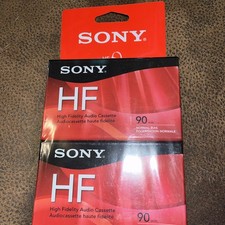 Sony 90 min HF HIGH FIDELITY Normal Bias Audio Cassette Tapes 2 Pack New Pack