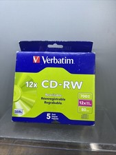 Verbatim CD-RW 700MB 12X High Speed Branded 5-Pack Slim Case