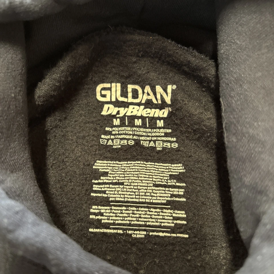 Пуловер толстовка с капюшоном Gildan DryBlend UCSC 1997 винтажные банановые слизни темно-синий - Изображение 3 из 4