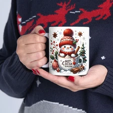 Hot Cocoa Season Mug Winter Holiday Coffee Cup Cozy Gift