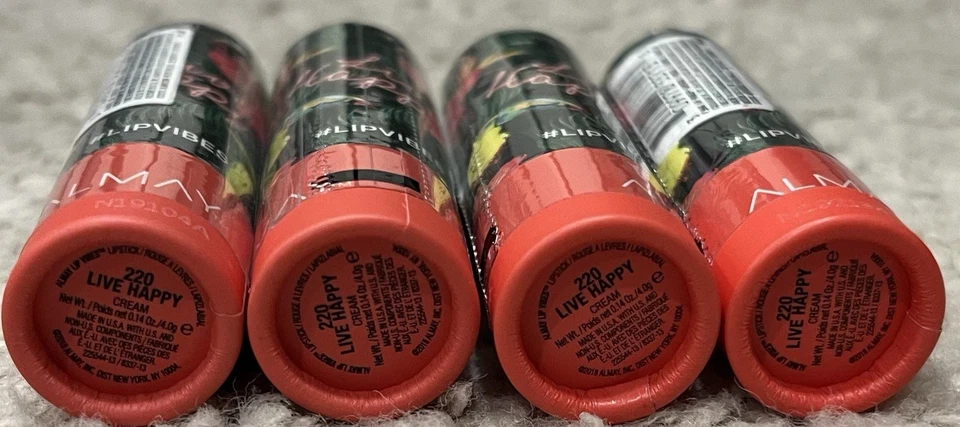 Pack Of 4 - Almay Lip Vibes, Live Happy, 0.14 Ounce, cream lipstick - #220 - Image 2 of 3