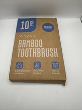 Bamboo Toothbrushes Medium Bristles 10 Pack - BPA Free Bristles New