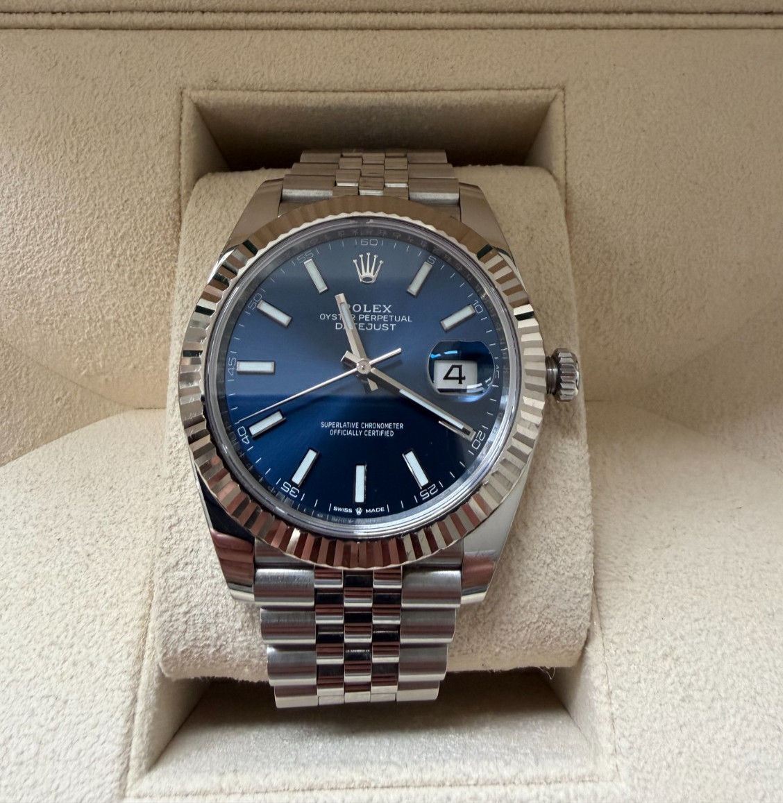 Rolex Datejust 41 126334 Blue Dial Fluted Bezel Jubilee 2022 Full Set