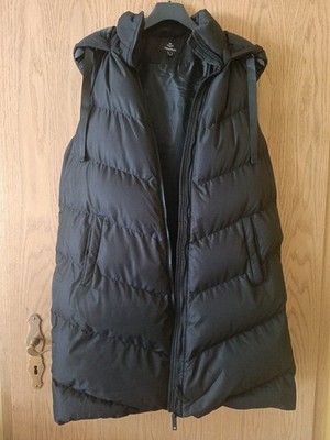 Threadbare Damen Steppweste Longweste Gr. 42 Schwarz mit Kapuze