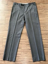 Zanella Dress Pants Mens 36 Gray 100% Wool Todd Flat Front Made in Italy Dressy