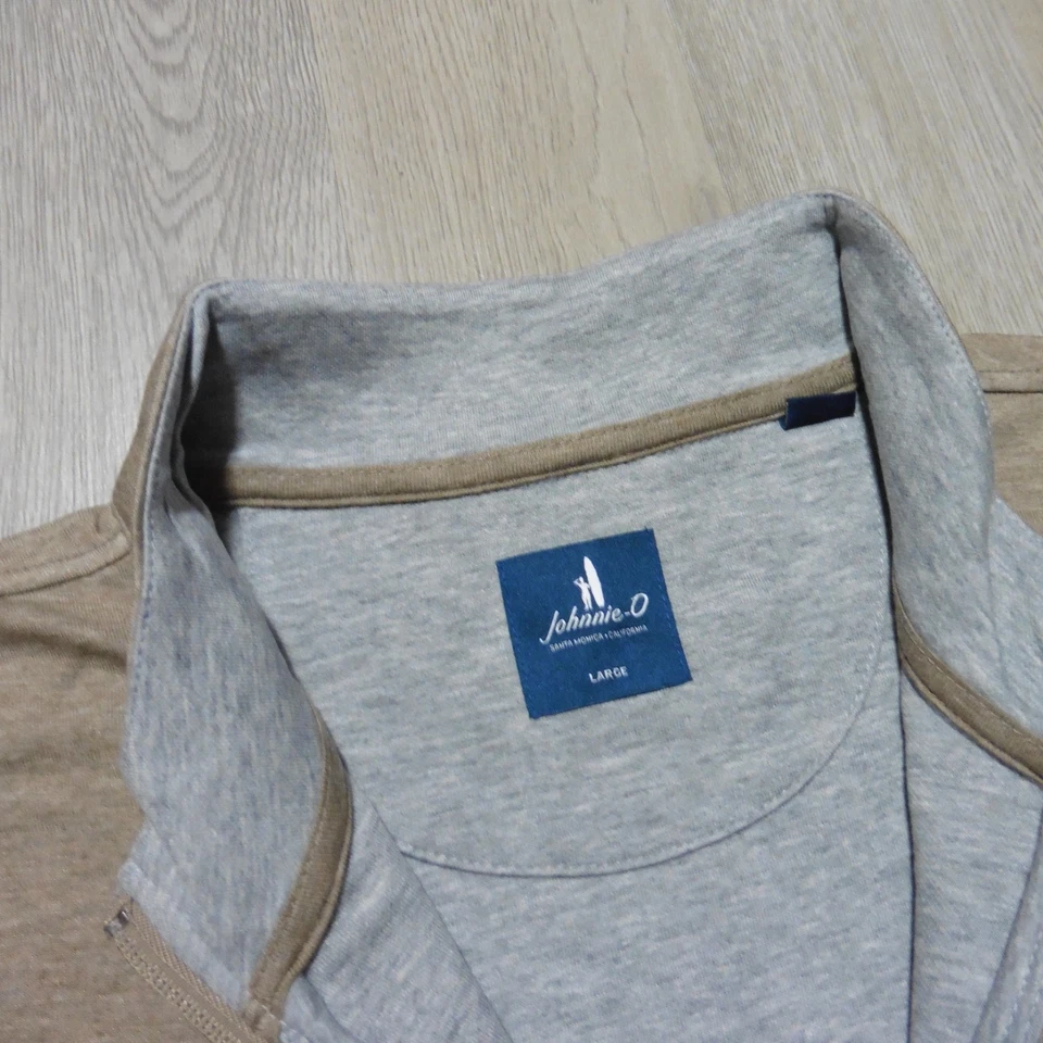 JOHNNIE-O 男式 L 大号 SOLLY PULLOVER CEDAR 1/4 拉链高尔夫运动衫针织衫 — 第 4/4 张图片